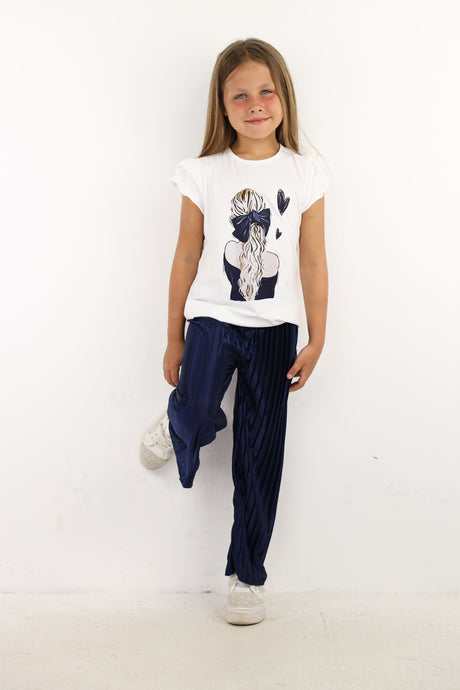 Minime - Pleated Wide leg Satin pants