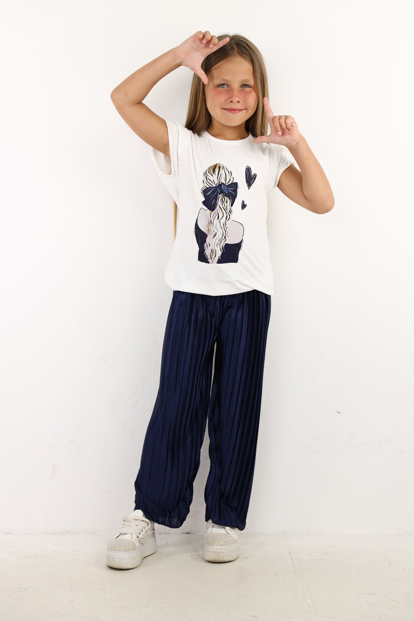Minime - Pleated Wide leg Satin pants
