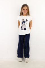 Minime - Dark Blue Lady printed T-Shirt