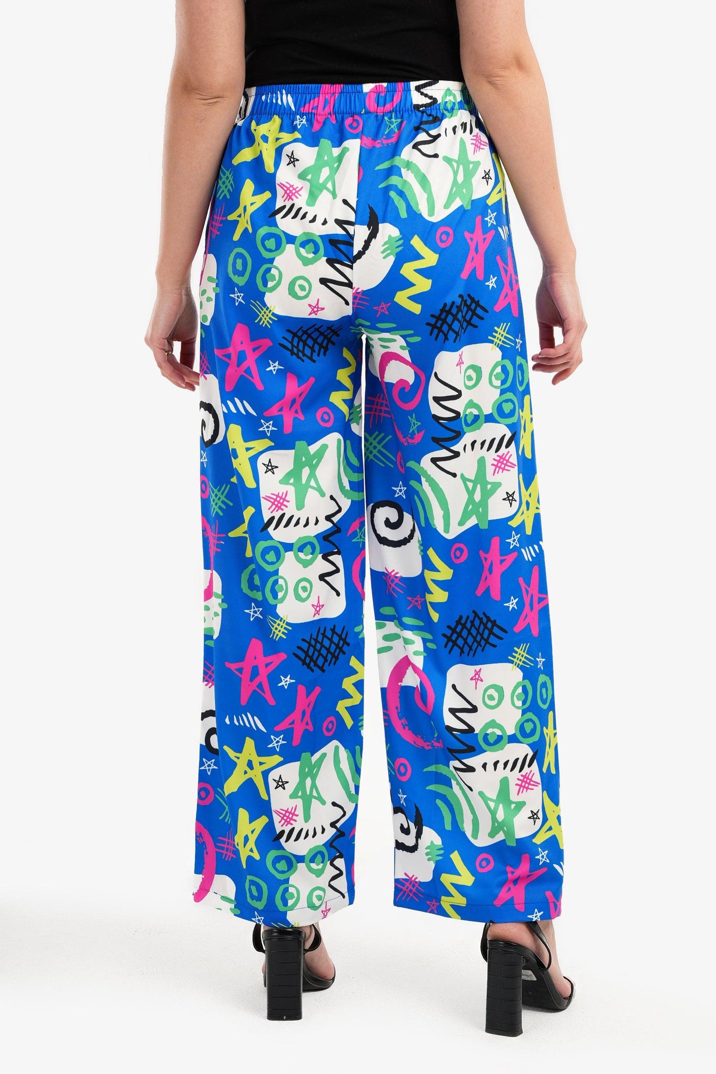 High Waist Printed Pants