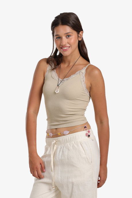 Sleeveless Top with Lace