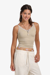 Sleeveless Top with Lace