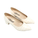 Glitter - Women Heeled Ballerina - Beige