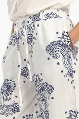 Carina - Pants with Blue Print