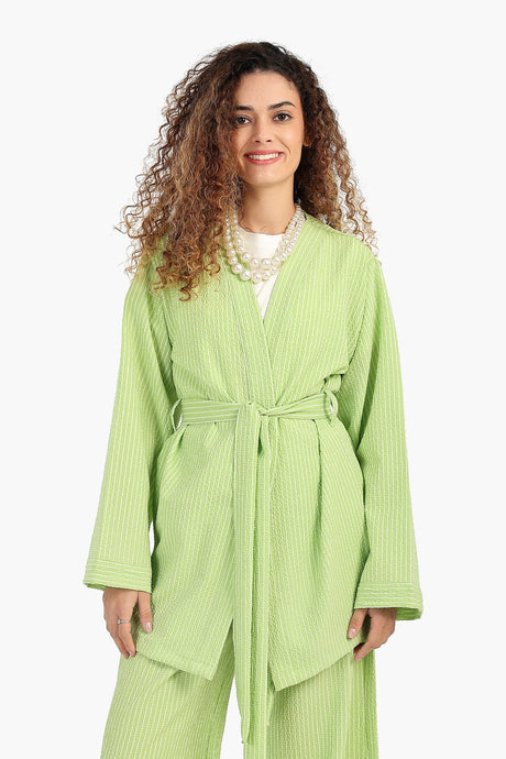 Carina - Striped Open Neckline Cardigan