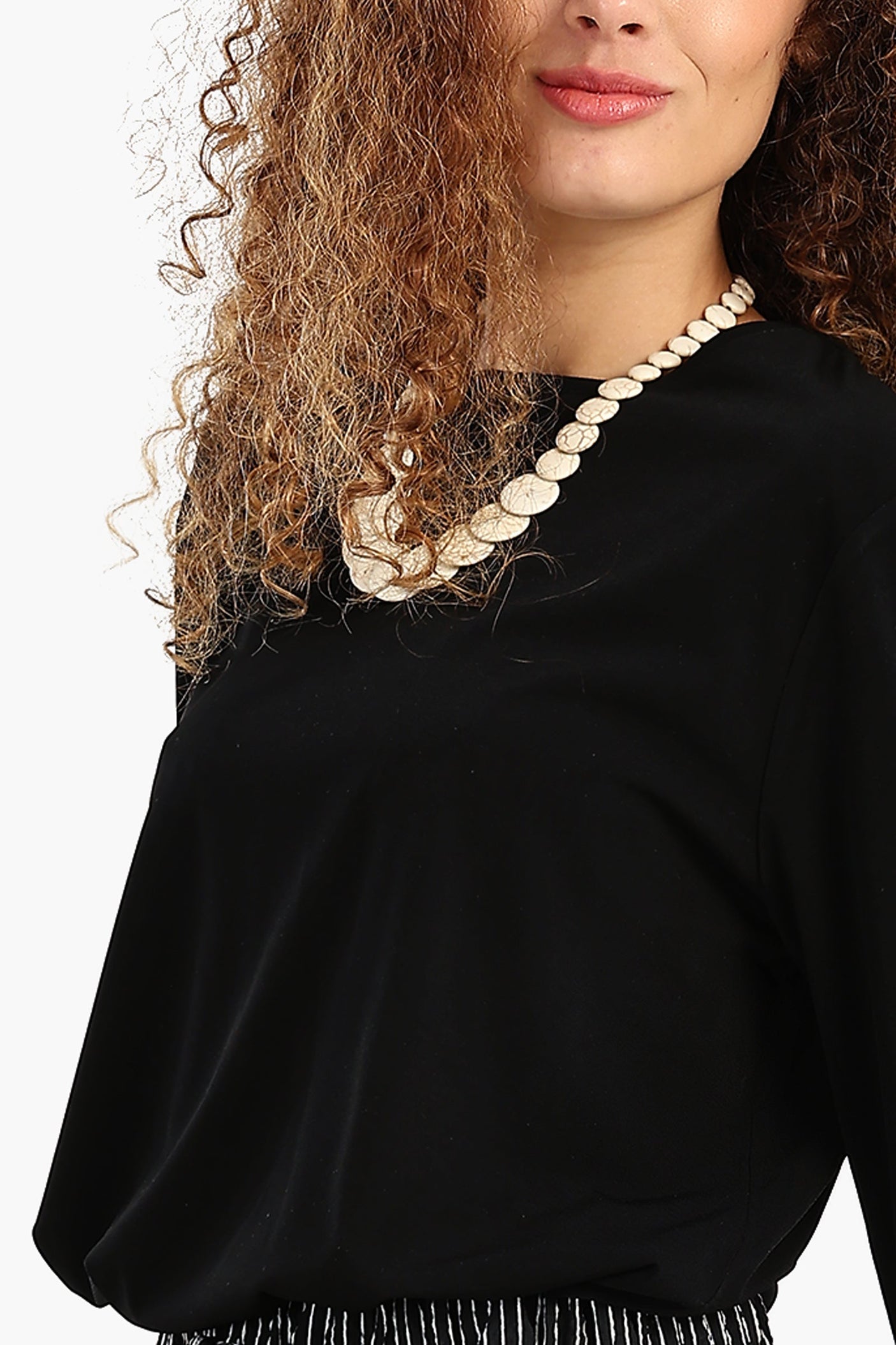 Carina - Black Blouse with Bell Sleeves