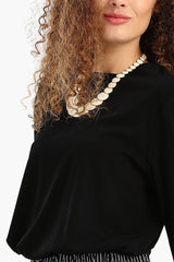 Carina - Black Blouse with Bell Sleeves