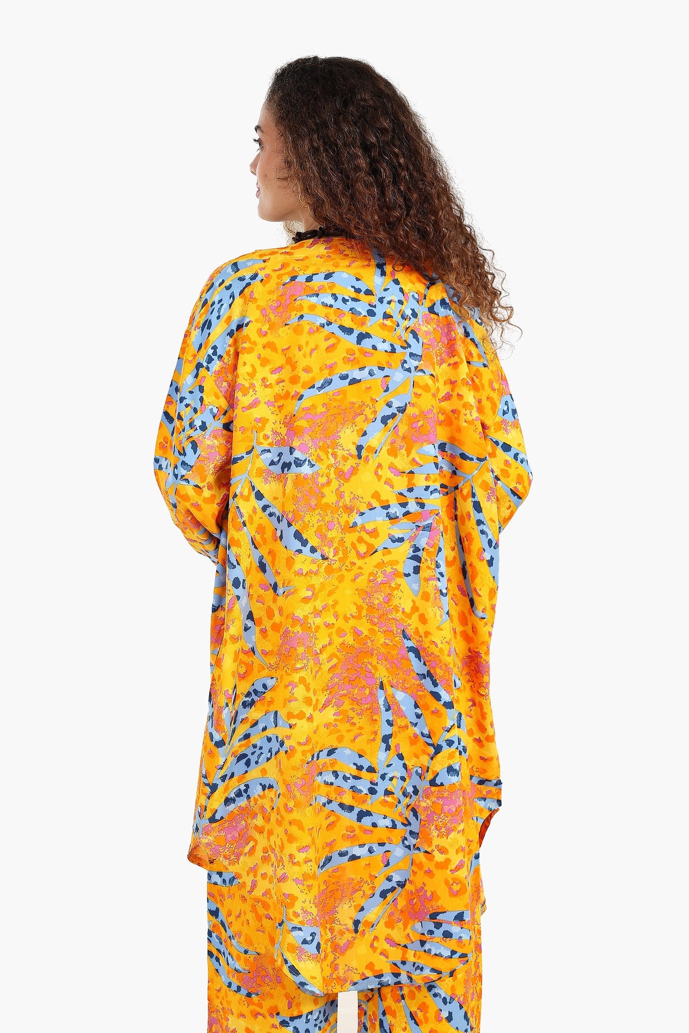 Carina - Printed Cardigan with Side Slits