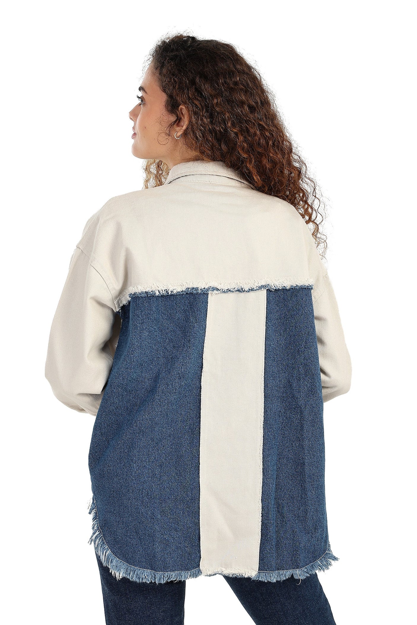 Carina - Gabardine & Denim Shirt