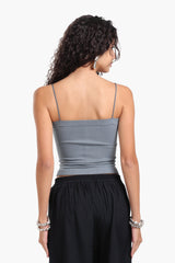 Carina - Ribbed Square Neck Top