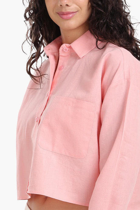 Carina - Long Sleeves Cropped Shirt