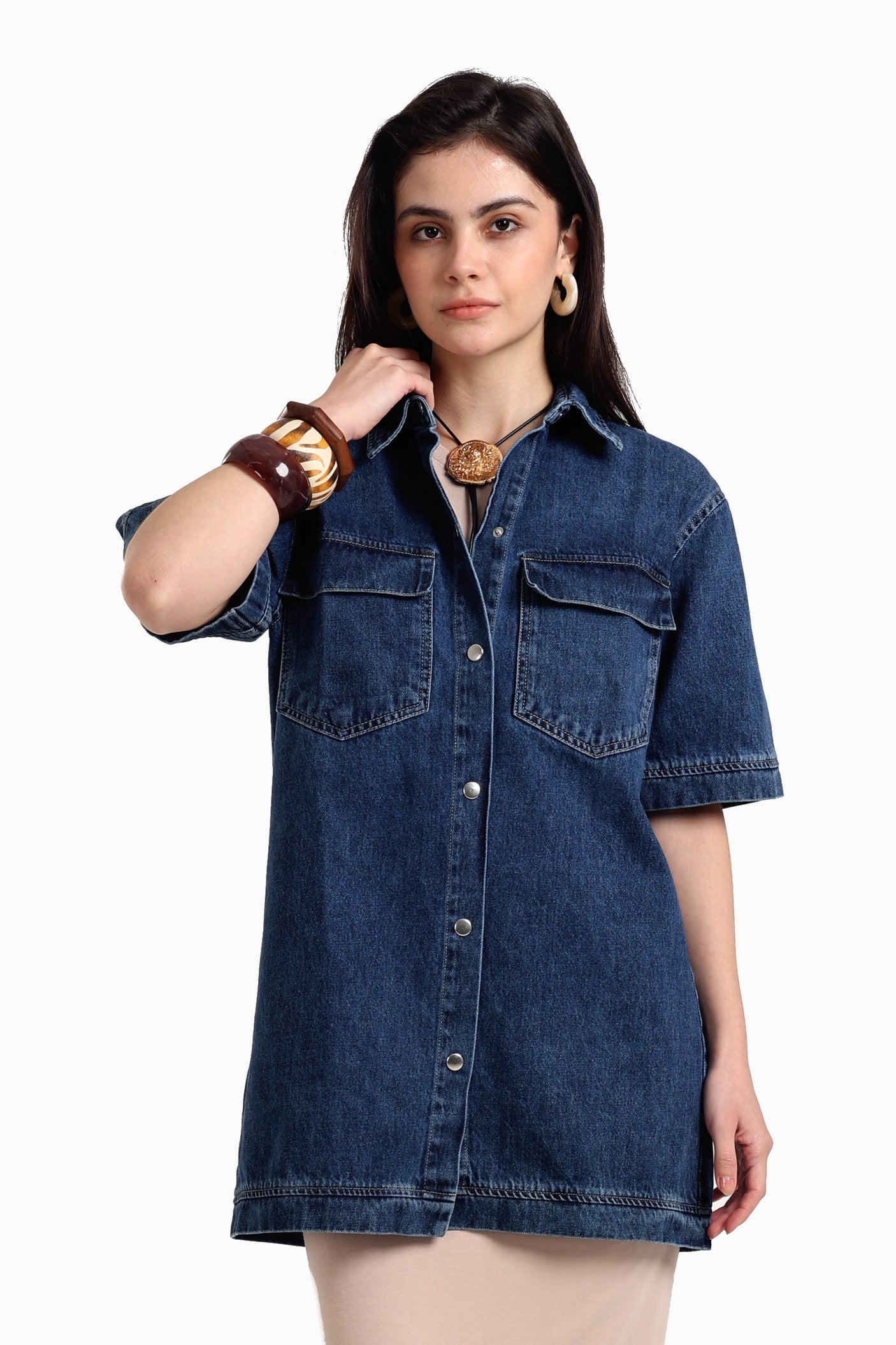 Carina - Denim Shirt With Pockets