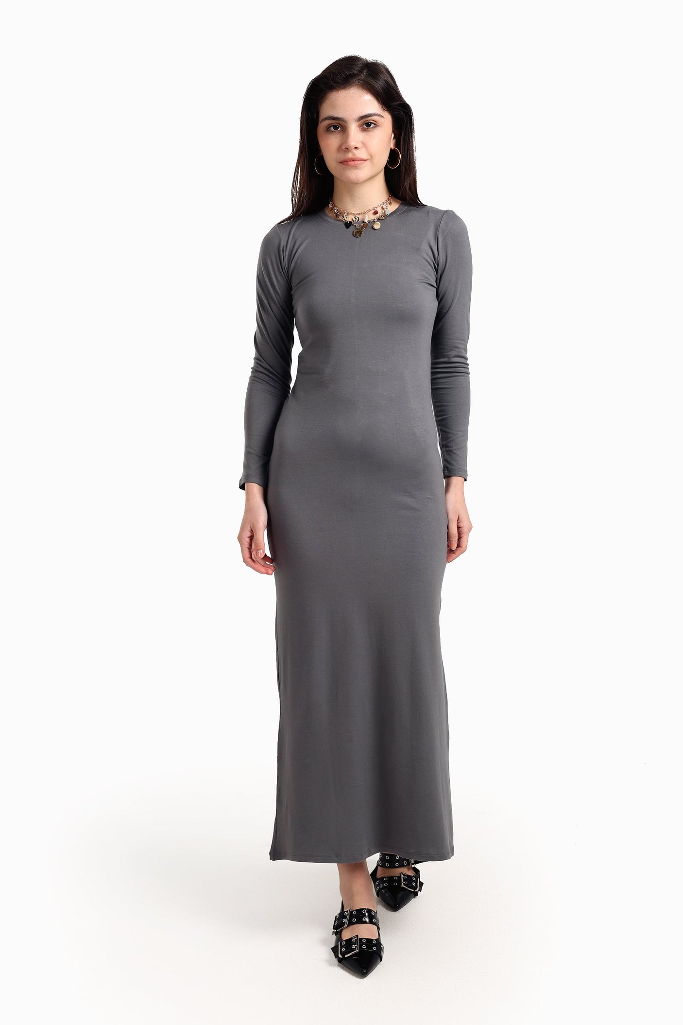 Carina - Slim Dress with Back Slit