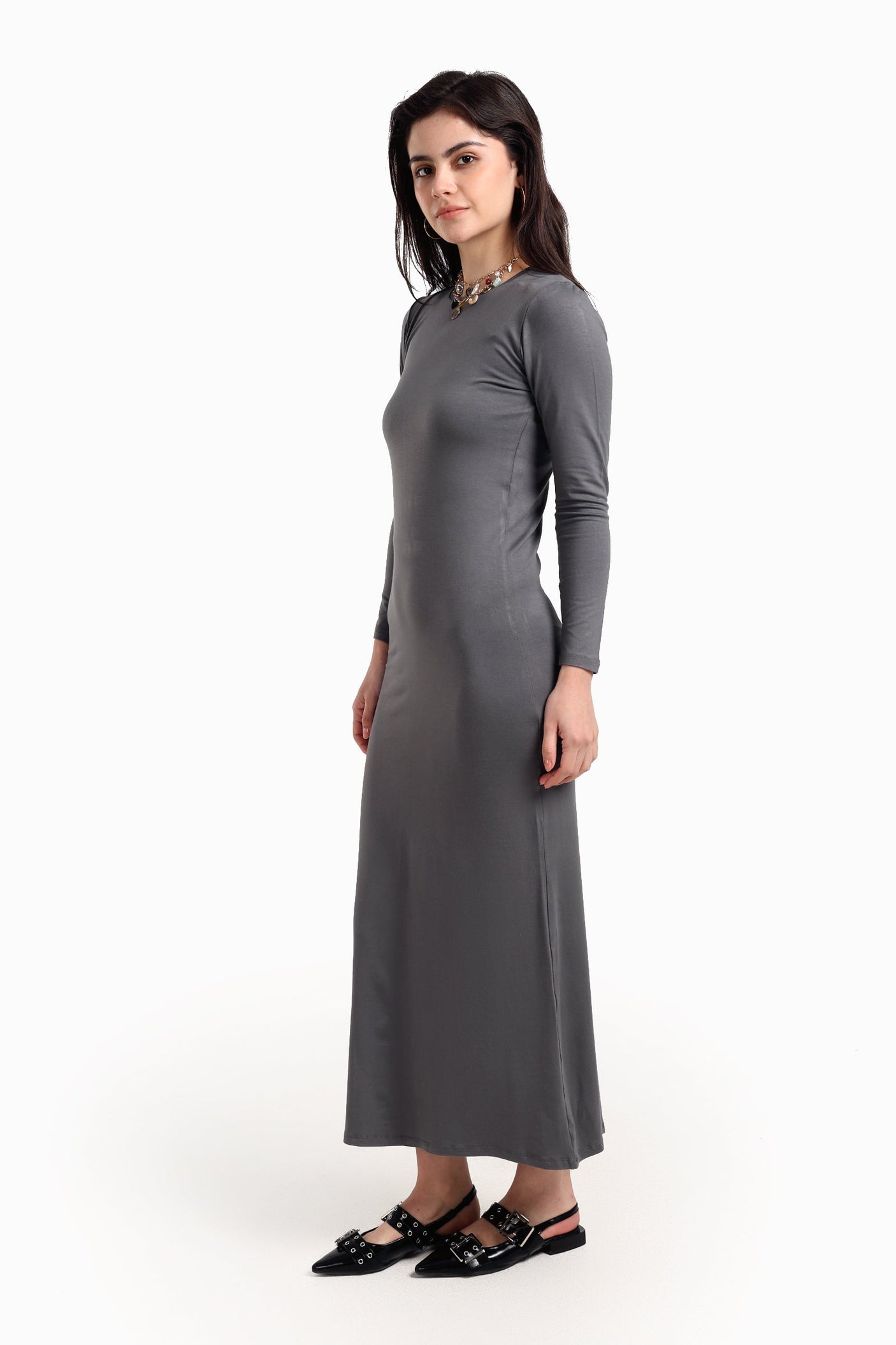 Carina - Slim Dress with Back Slit