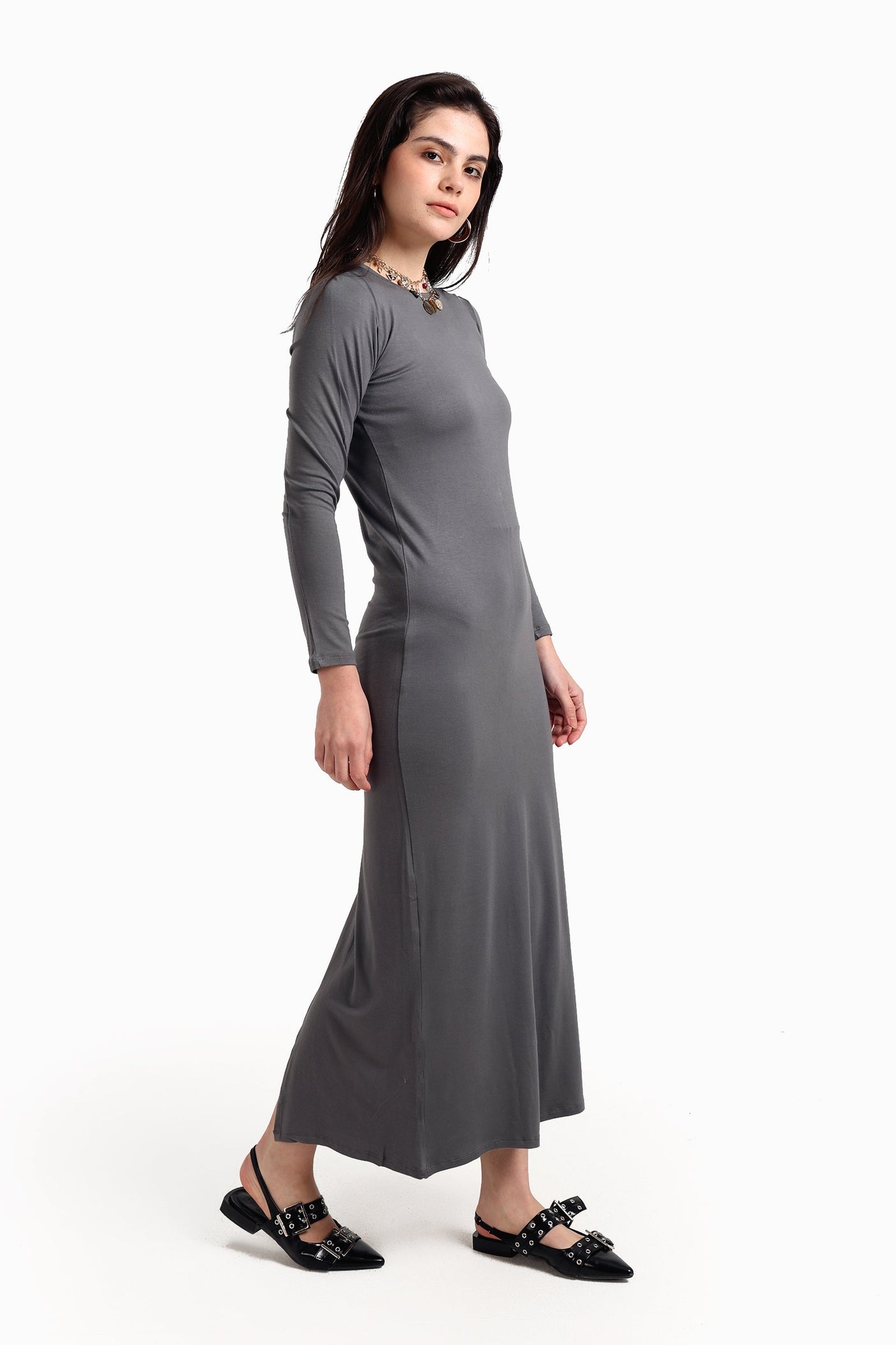Carina - Slim Dress with Back Slit