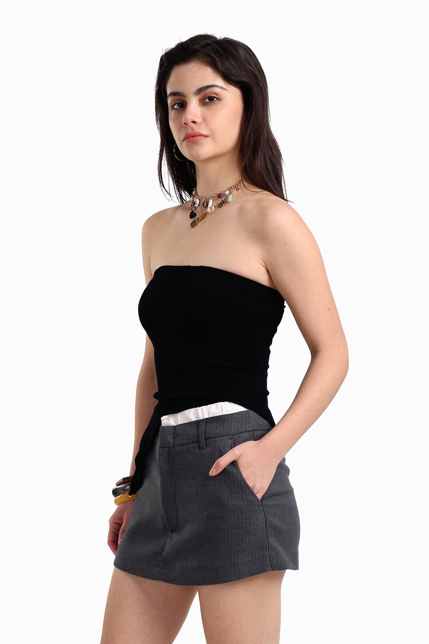 Carina - Asymmetrical Strapless Top