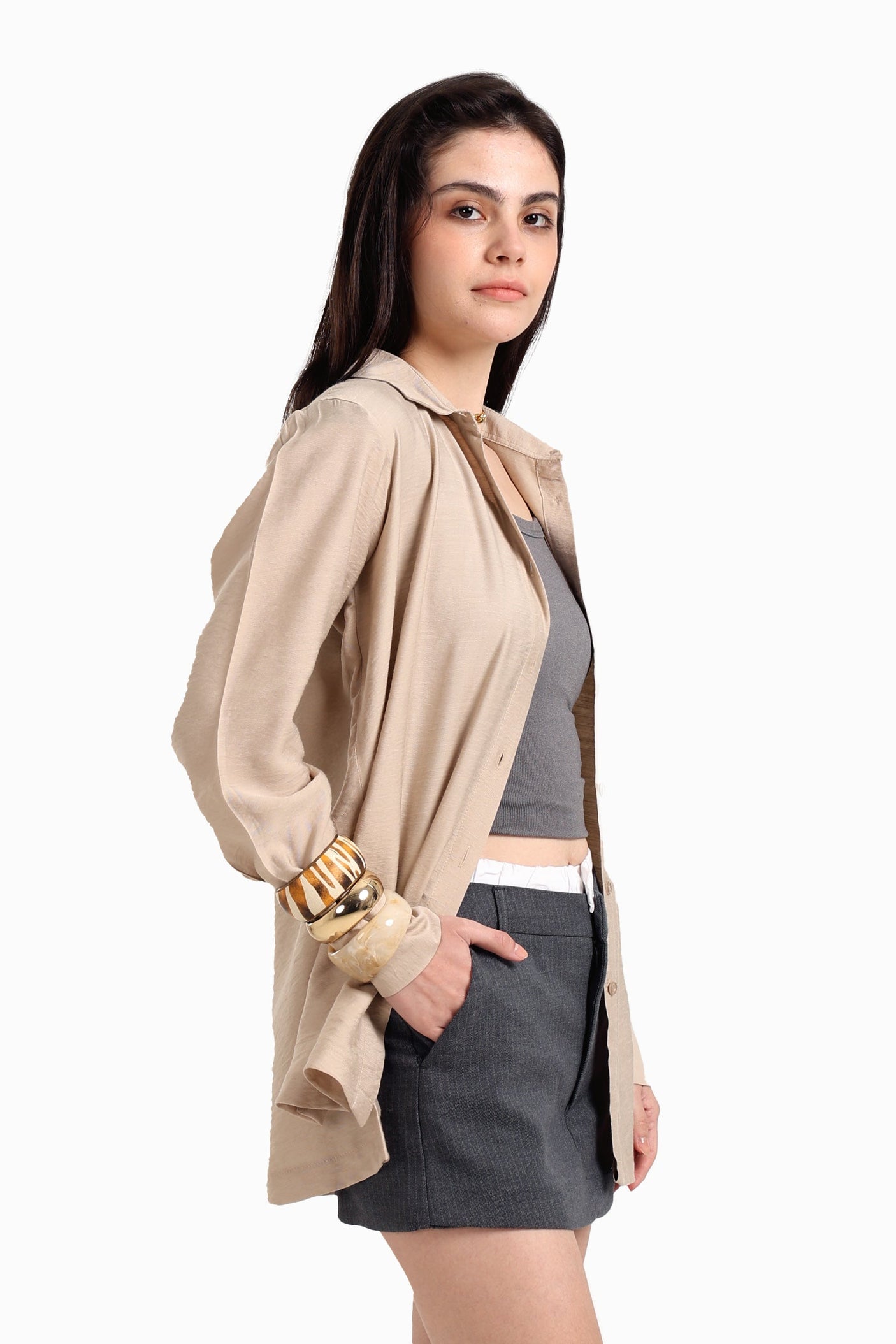 Carina - Voile Button Closure Shirt