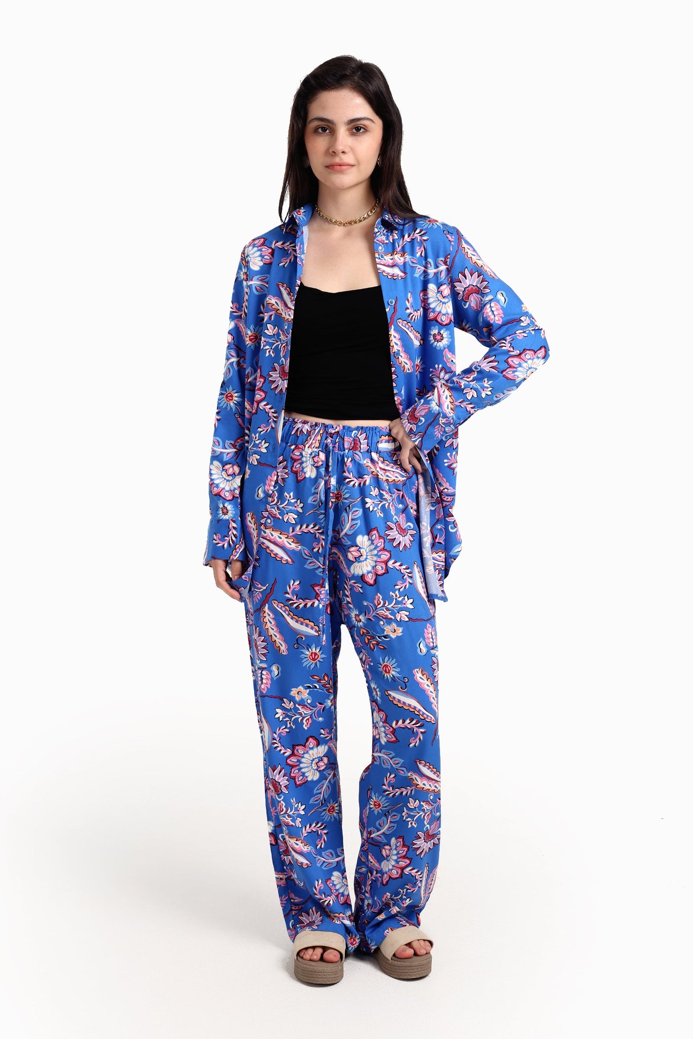 Carina - Chic Cotton Printed Shirt