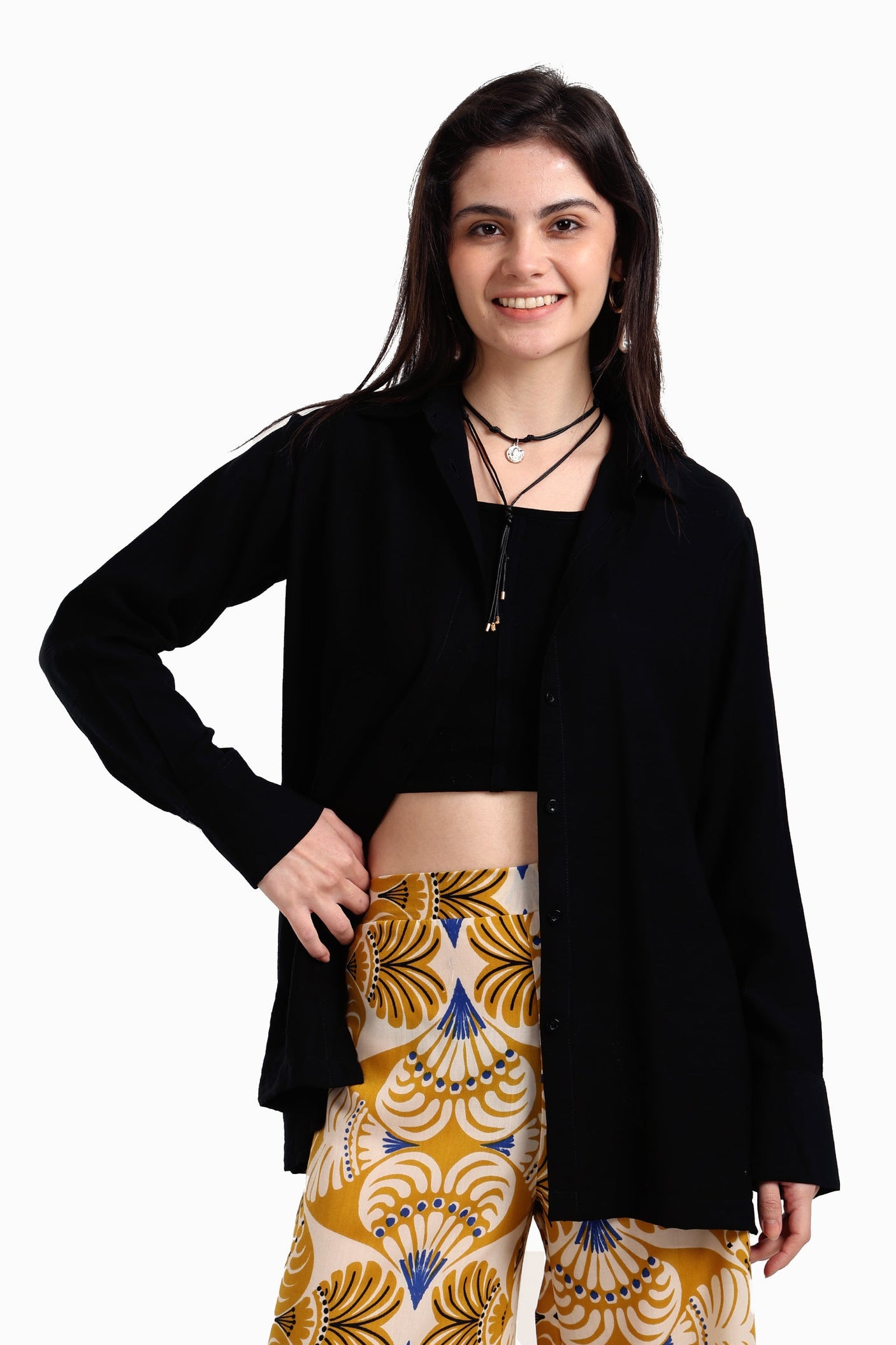 Carina - Voile Button Closure Shirt