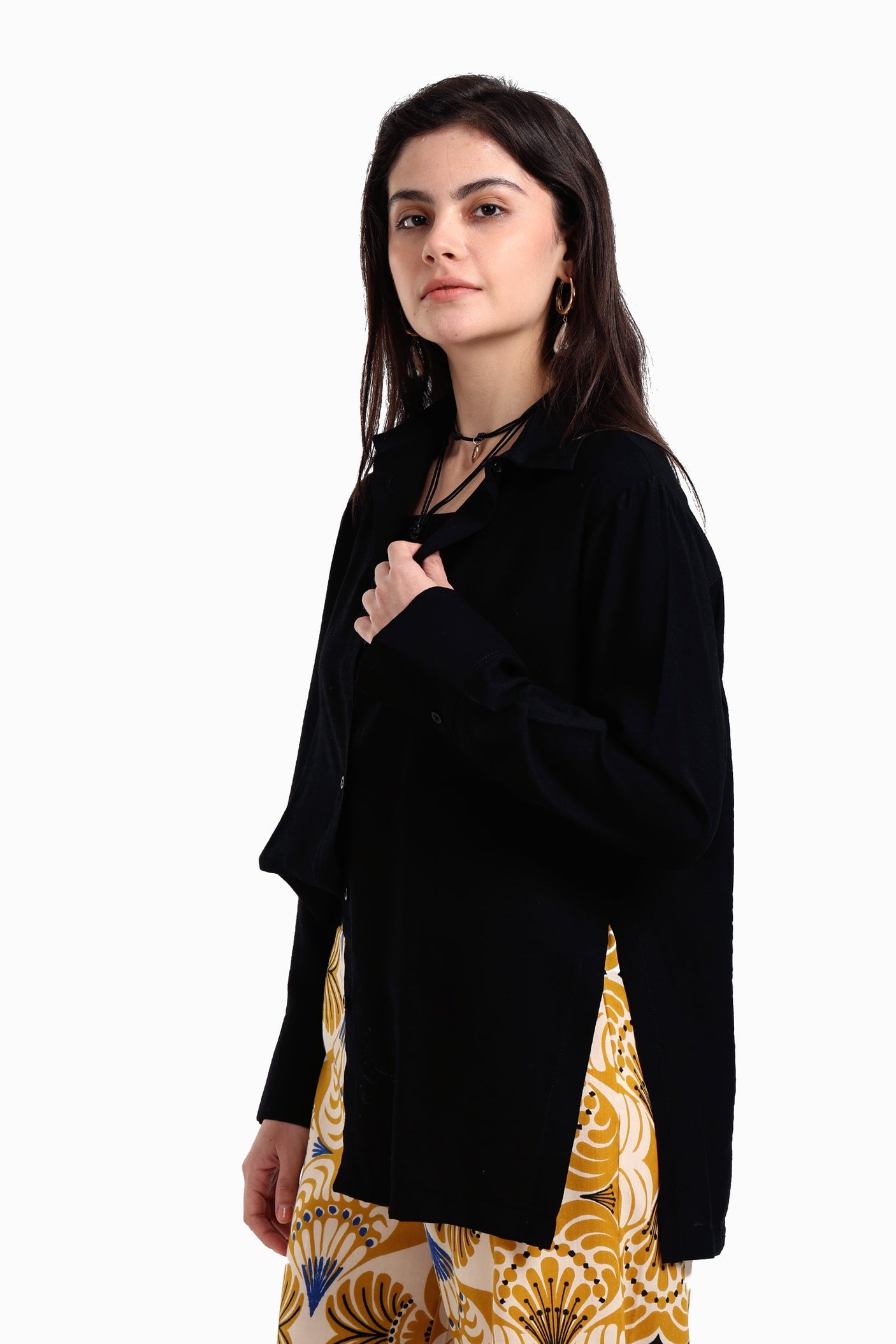 Carina - Voile Button Closure Shirt