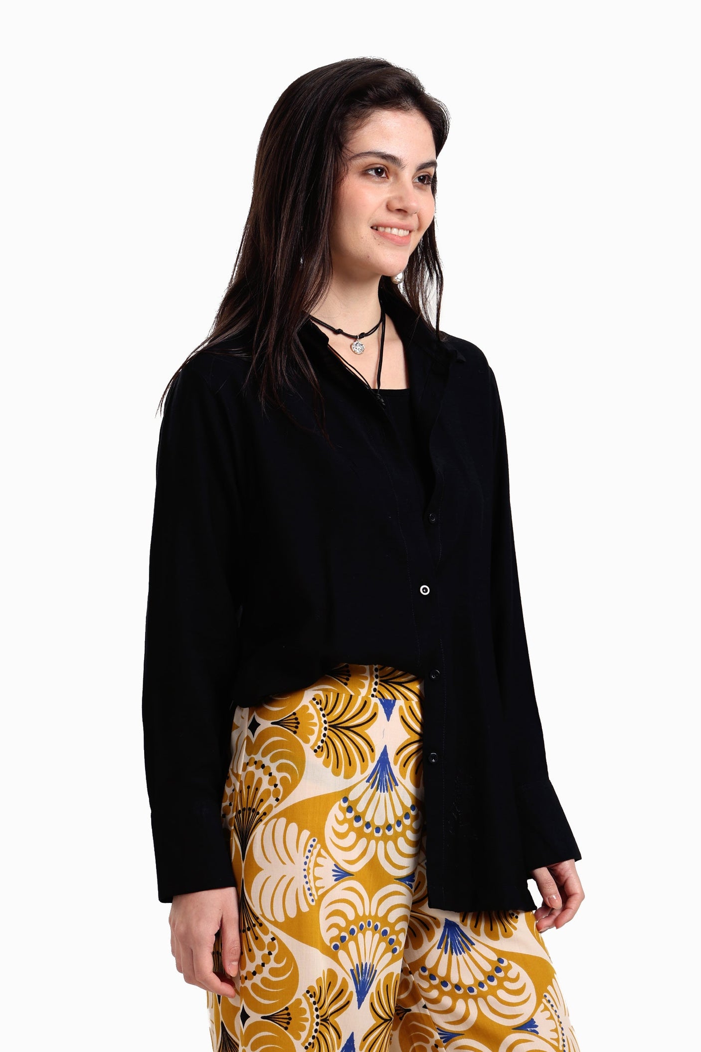 Carina - Voile Button Closure Shirt