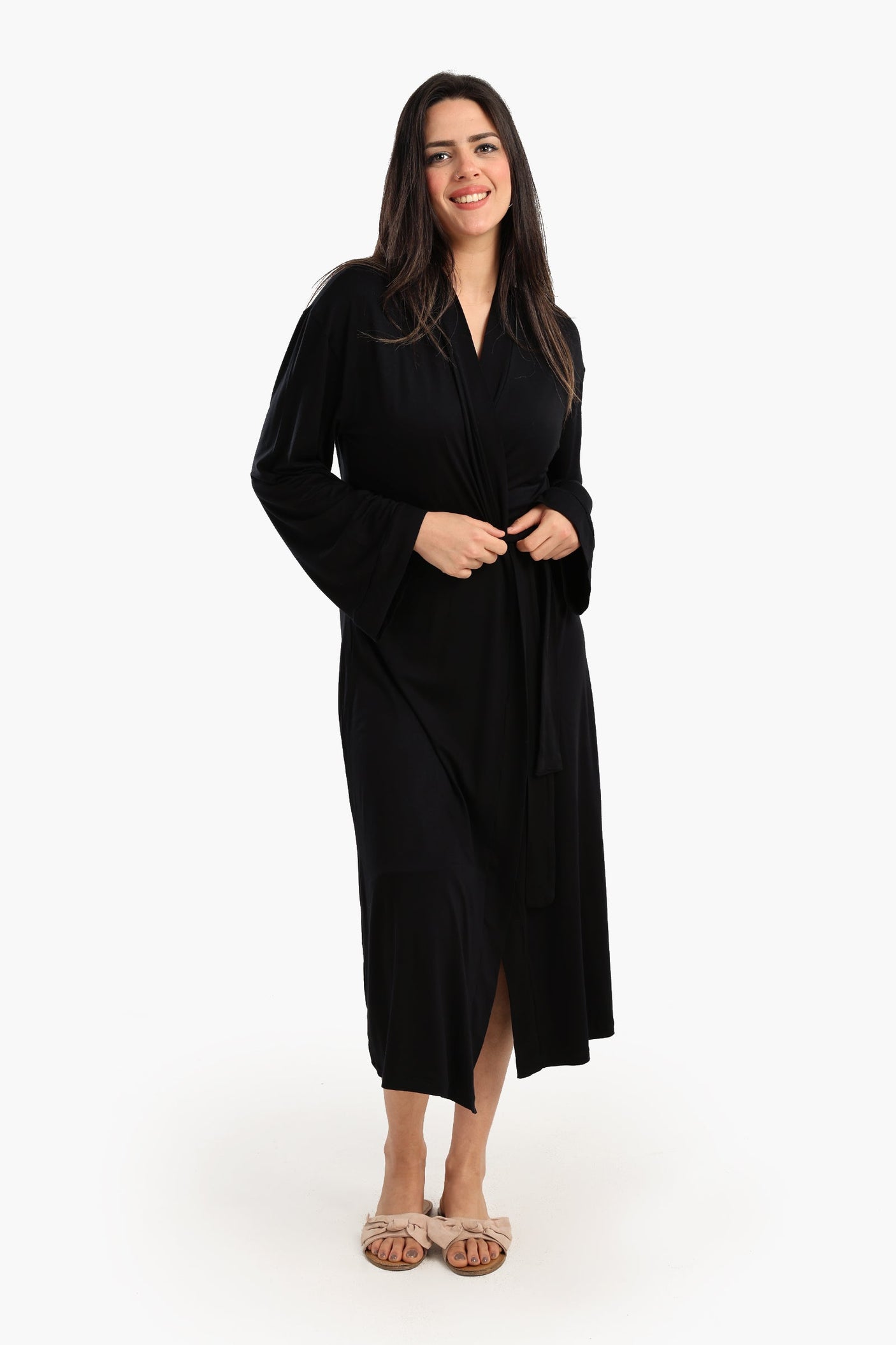Carina - Long Sleeves Plain Robe