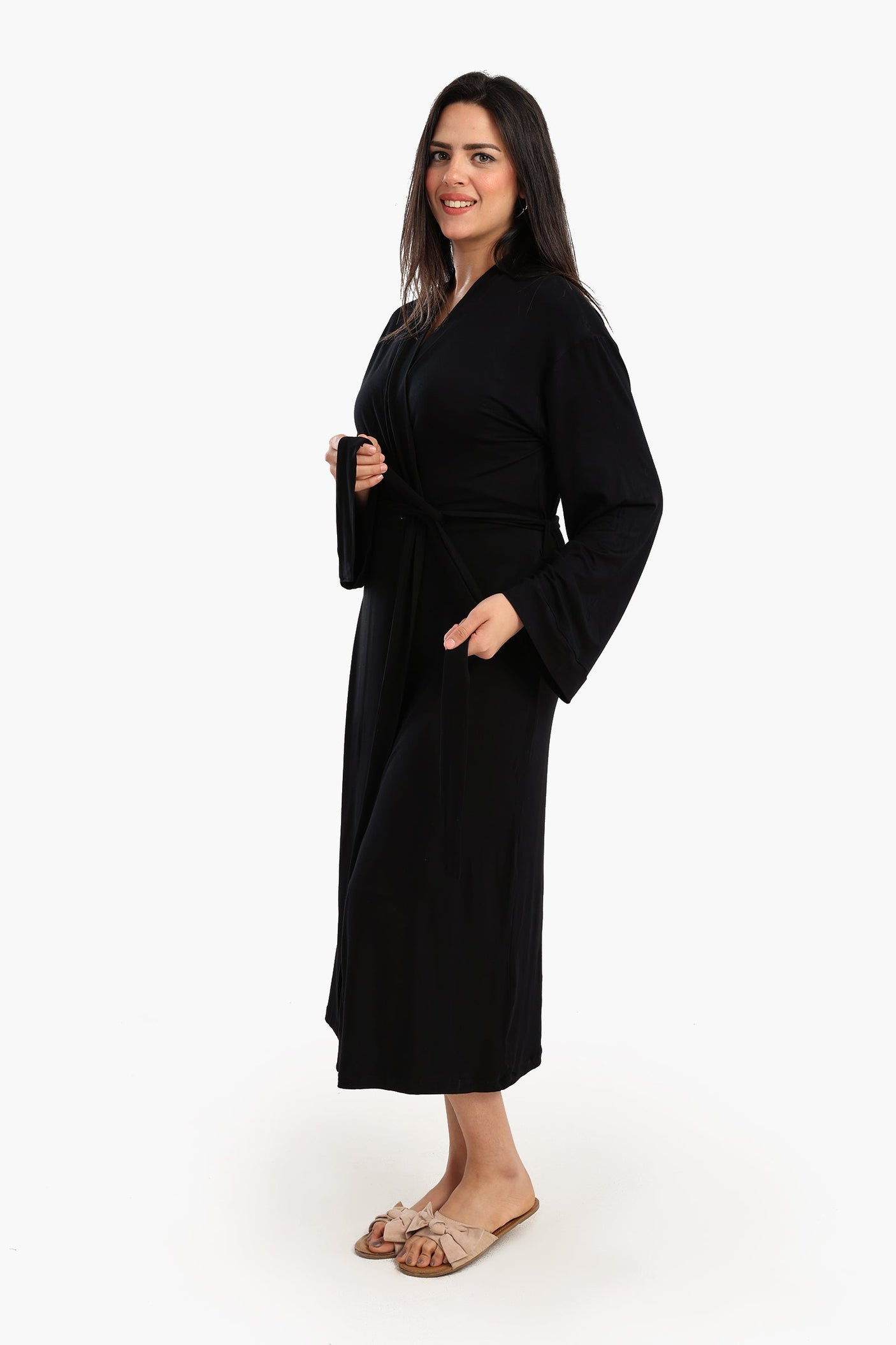 Carina - Long Sleeves Plain Robe