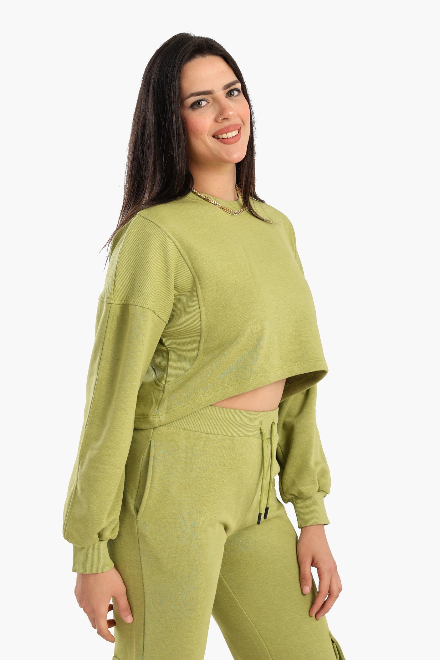 Carina - Cropped Cotton Sweatshirt