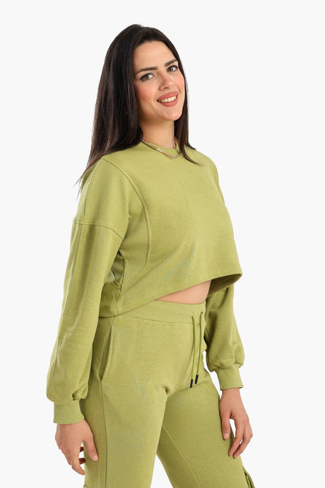 Carina - Cropped Cotton Sweatshirt