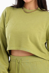Carina - Cropped Cotton Sweatshirt