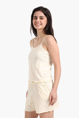 Carina - Yellow Hearts Cotton Pyjama Set