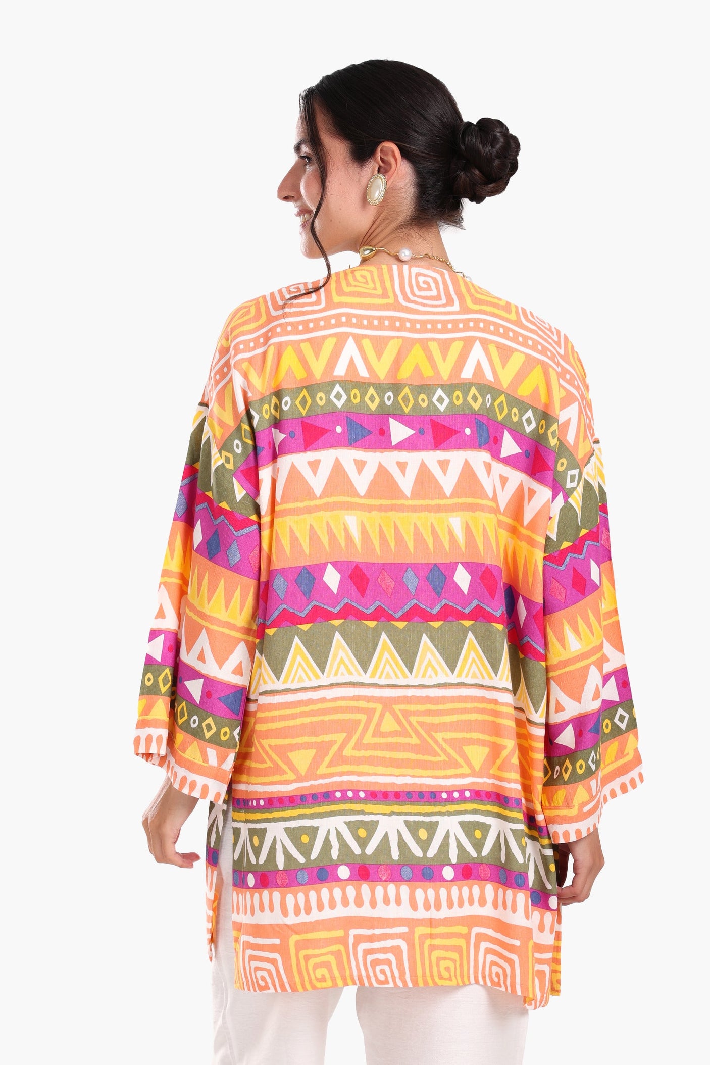 Carina - Printed Kimono with Waist Belt
