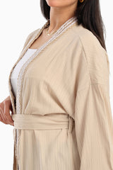 Carina - Embroidered Neck & Cuffs Kimono