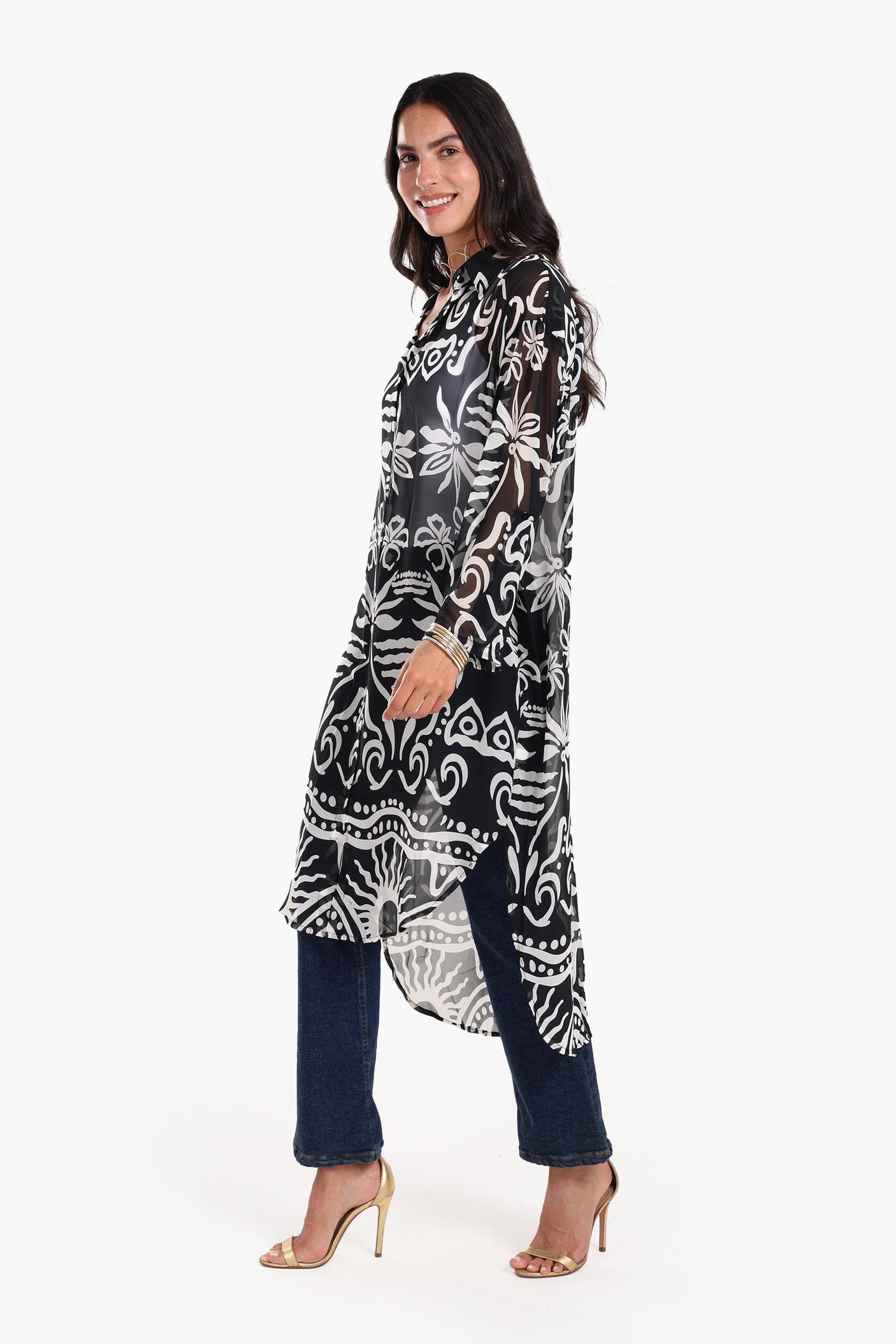 Carina - Chic Printed Midi Dress
