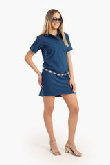 Carina - Cotton Collared Short Dress