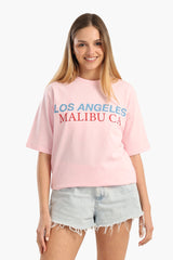 Carina - Pink Slip-On T-Shirt
