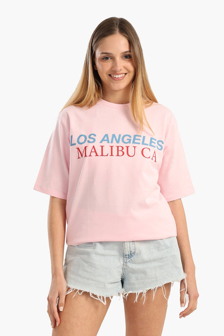 Carina - Pink Slip-On T-Shirt