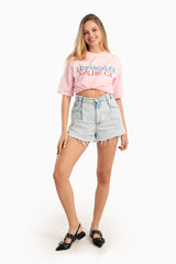 Carina - Pink Slip-On T-Shirt