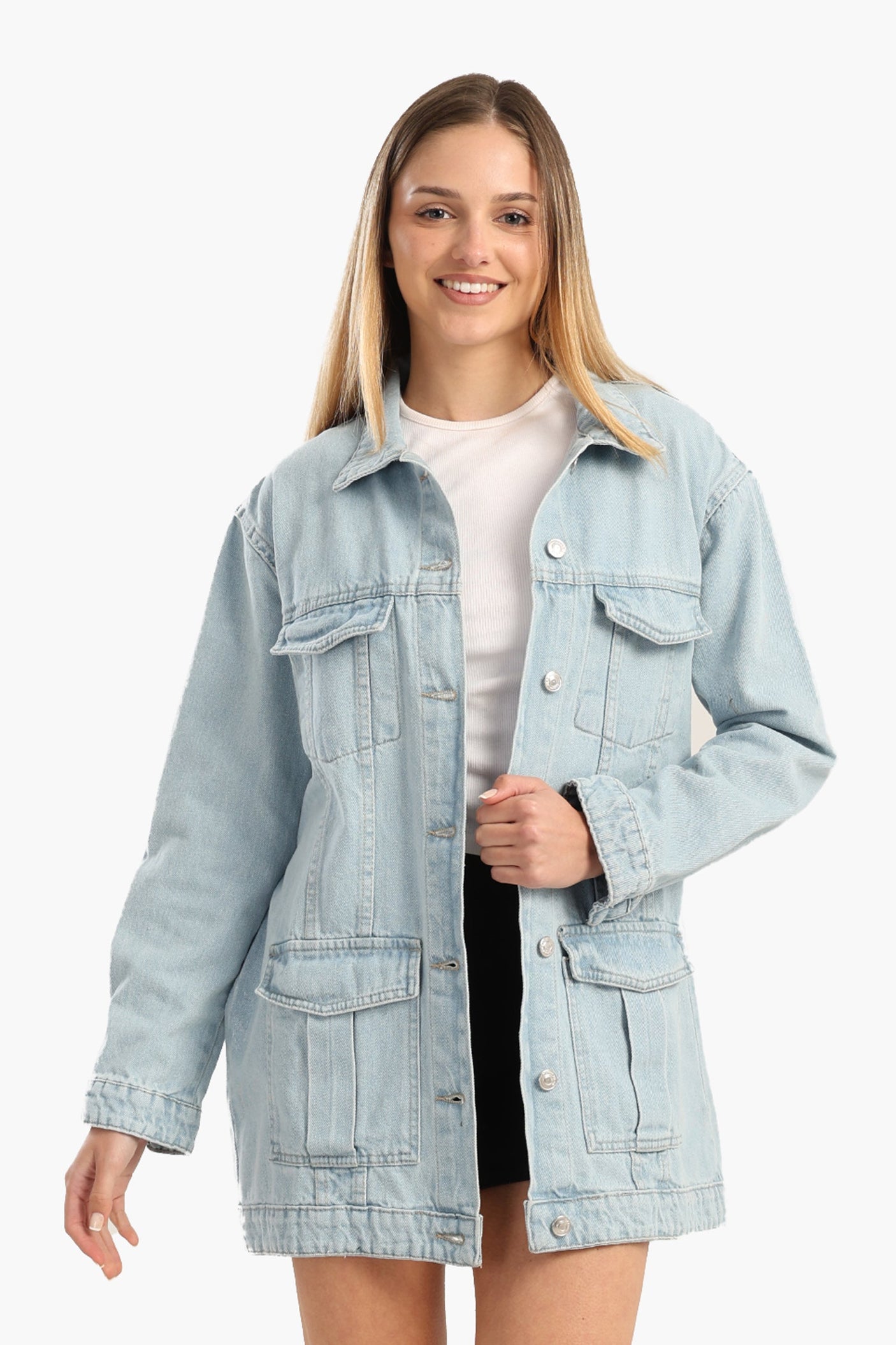 Carina - Blue Oversized Denim Jacket