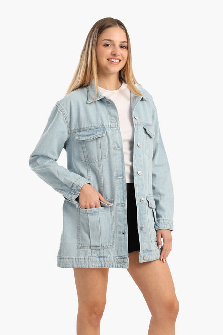 Carina - Blue Oversized Denim Jacket