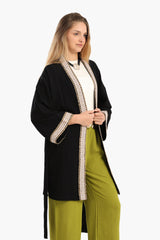 Carina - Embroidered Neck & Cuffs Kimono