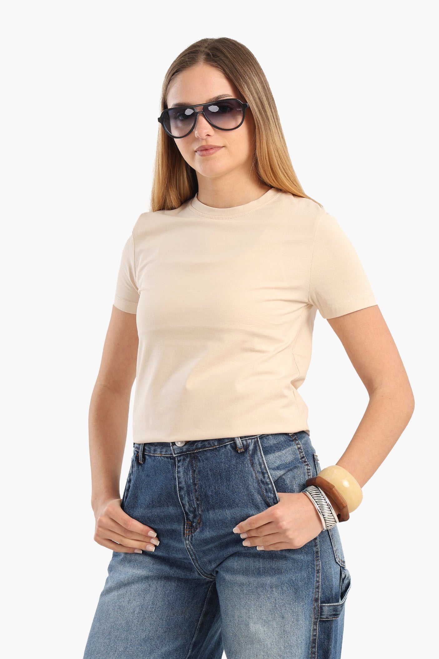 Carina - Cotton Basic Slip On T-Shirt