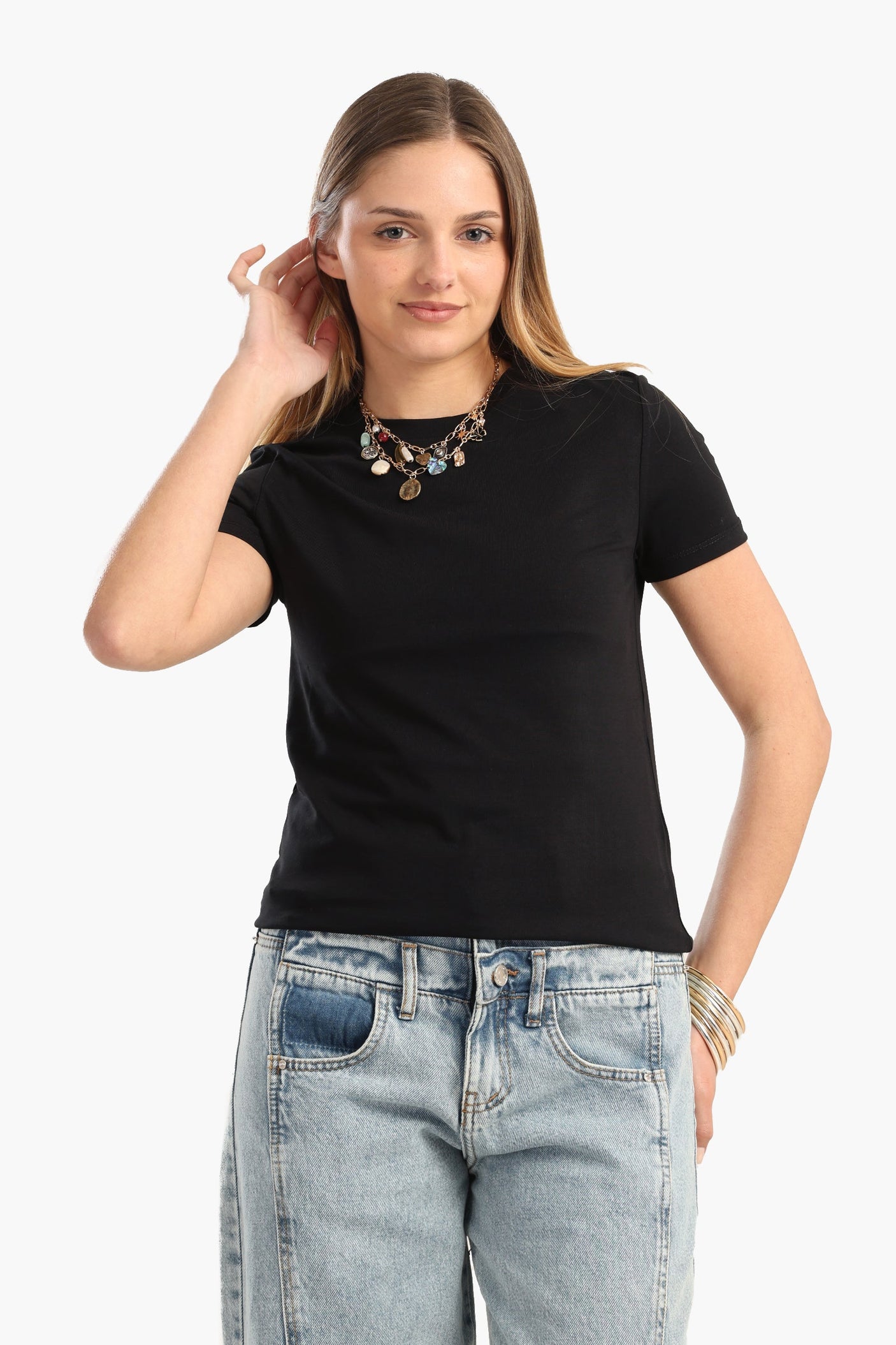 Carina - Cotton Basic Slip On T-Shirt
