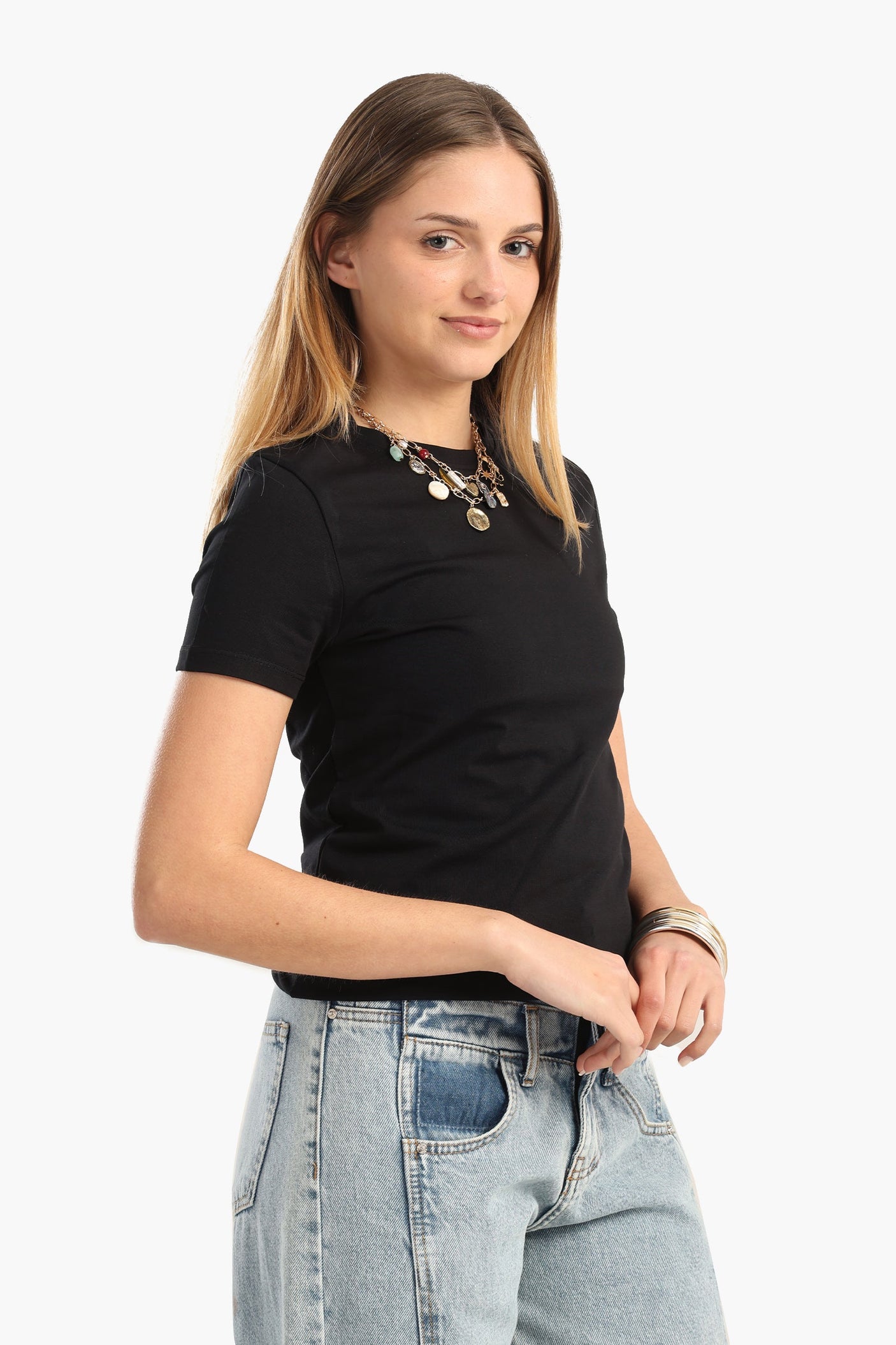 Carina - Cotton Basic Slip On T-Shirt