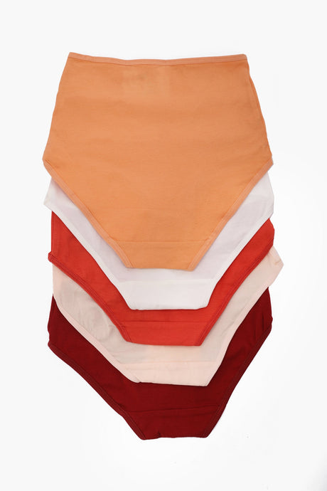 Carina - Pack of 5 Colored Full Brief Panties