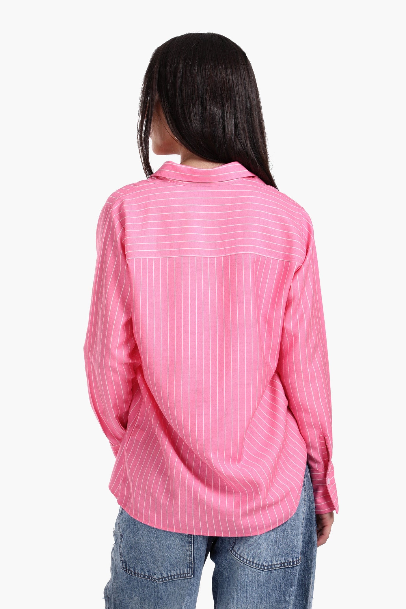 Hot Pink Striped Shirt