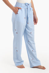Carina - Striped Strawberry Printed Pyjama Pants