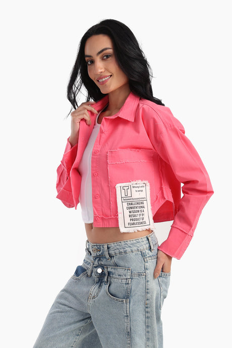 Carina - Cropped Shirt with Side Print