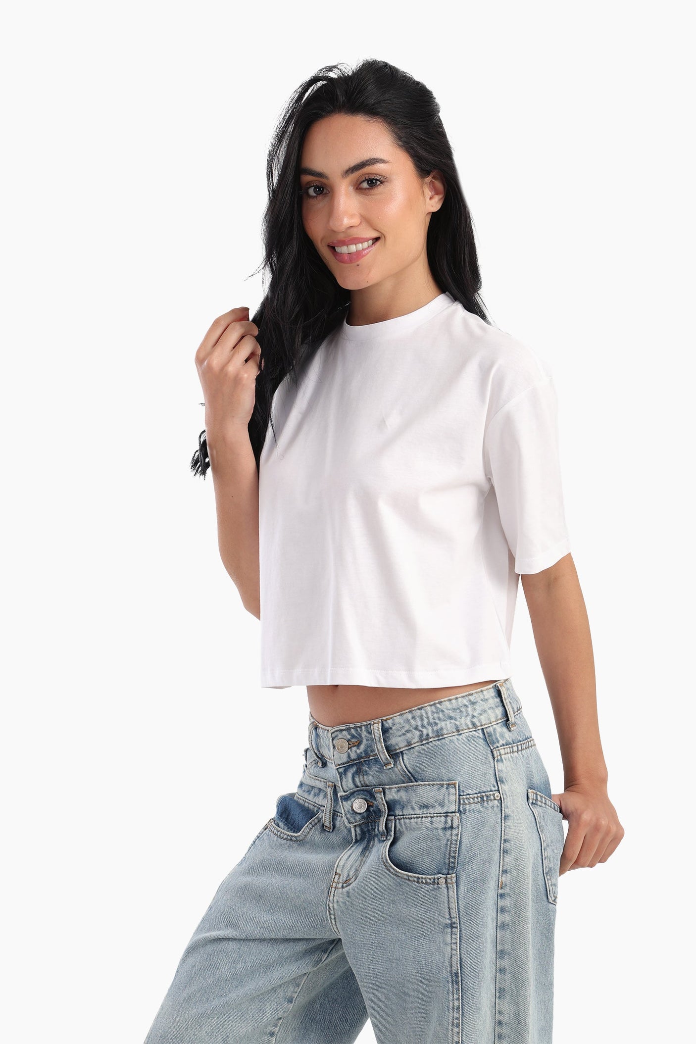 Carina - Plain Crop T-Shirt