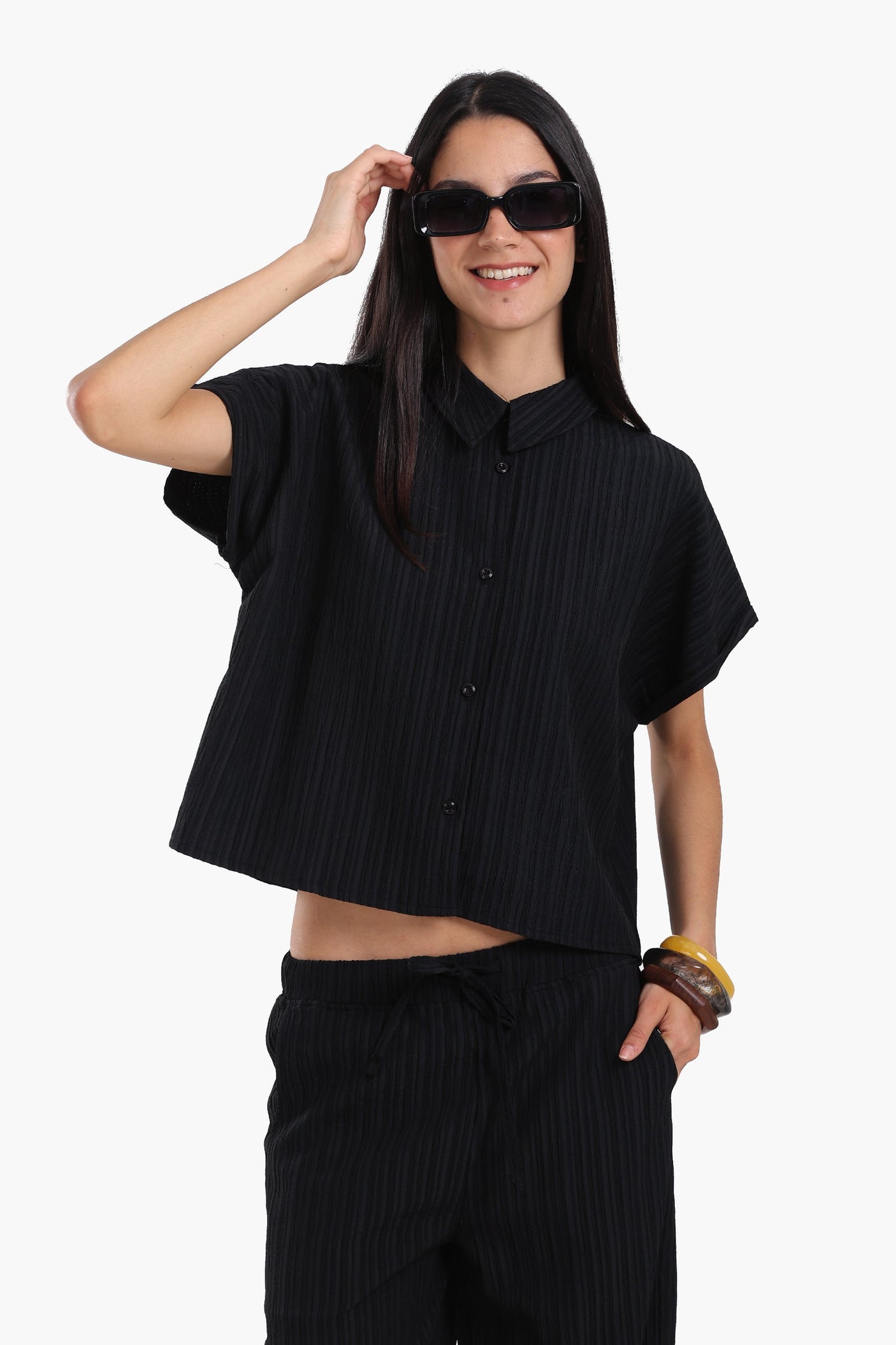 Carina - Textured Pattern Lounge Shirt